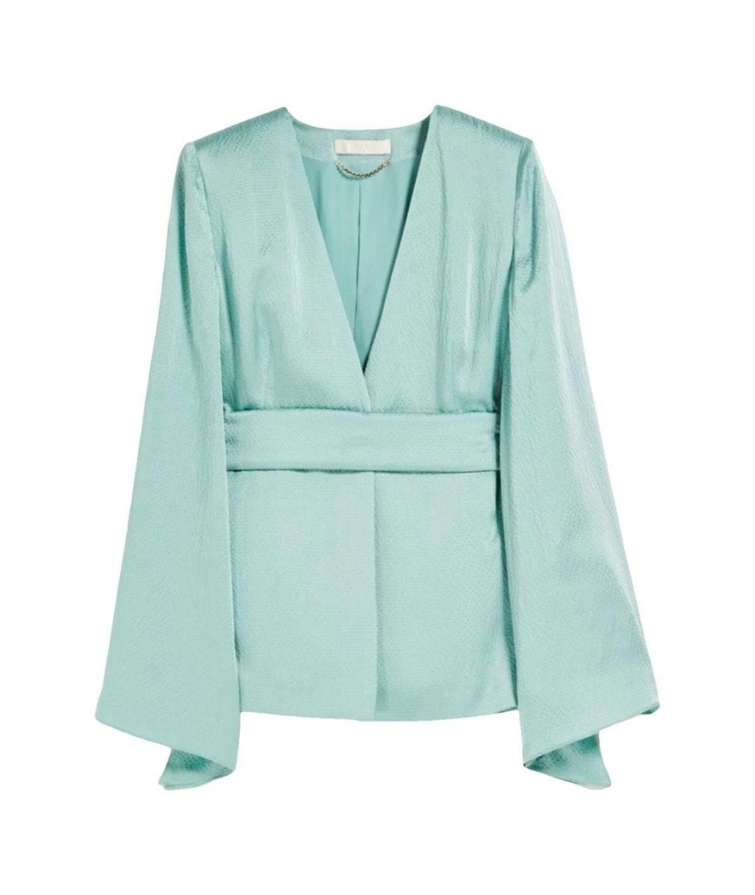 MAX MARA Голубой шелковый костюм с брюками, фото 1