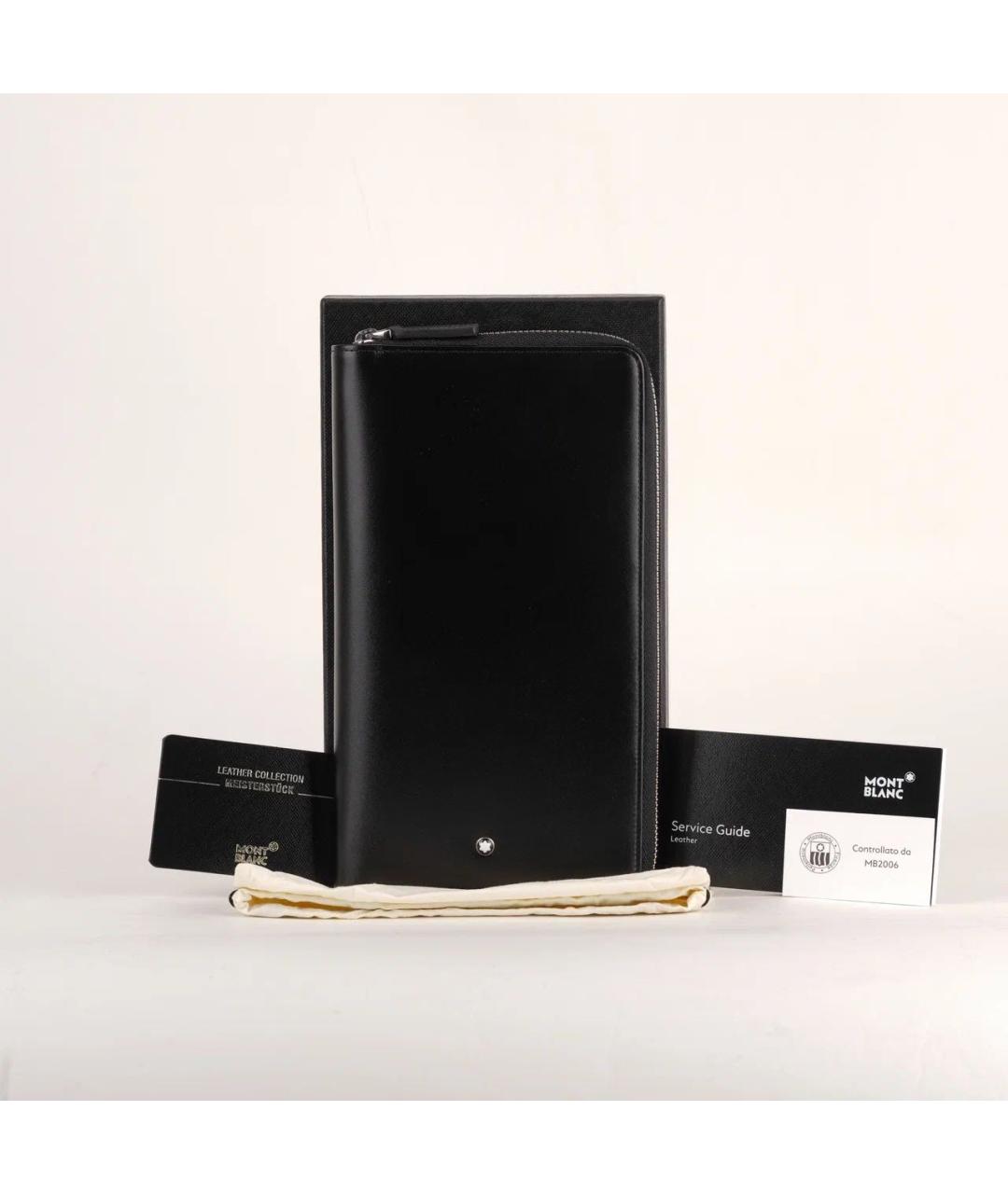 MONTBLANC Черный кожаный кошелек, фото 2