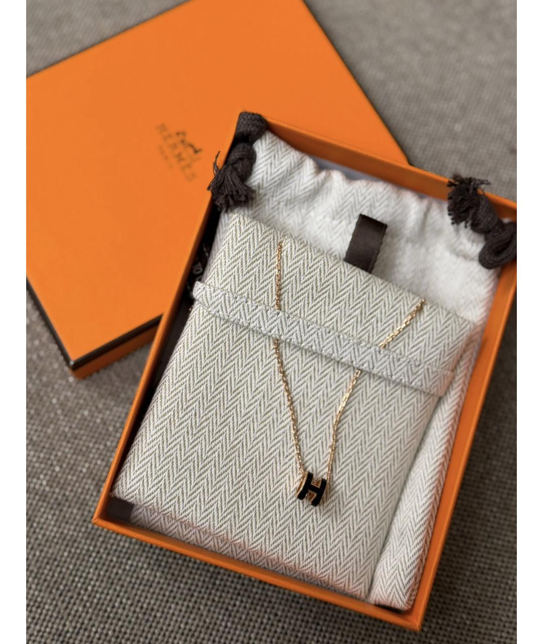 HERMES Черная металлическая цепочка, фото 2