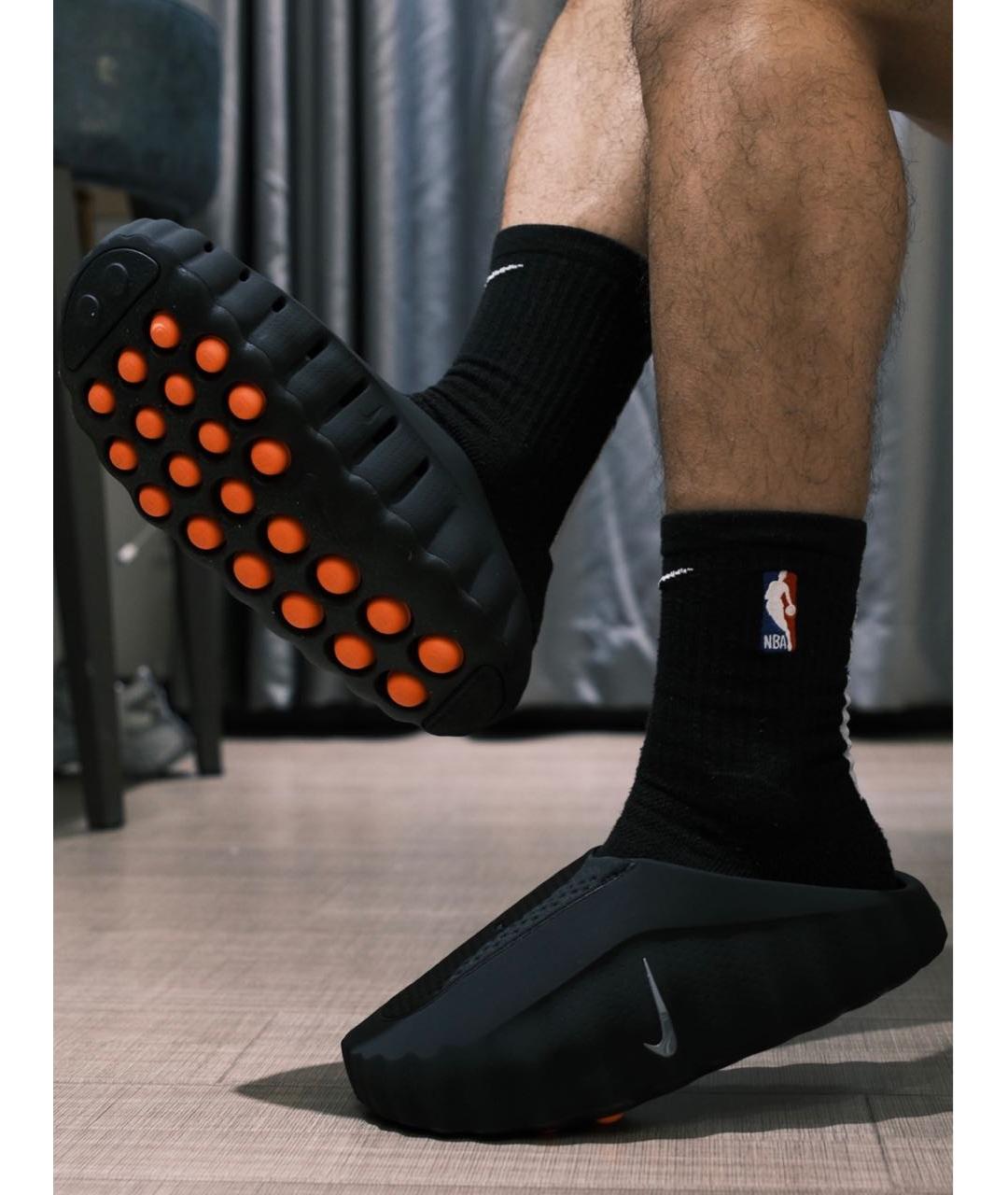 NIKE Черные текстильные шлепанцы, фото 4