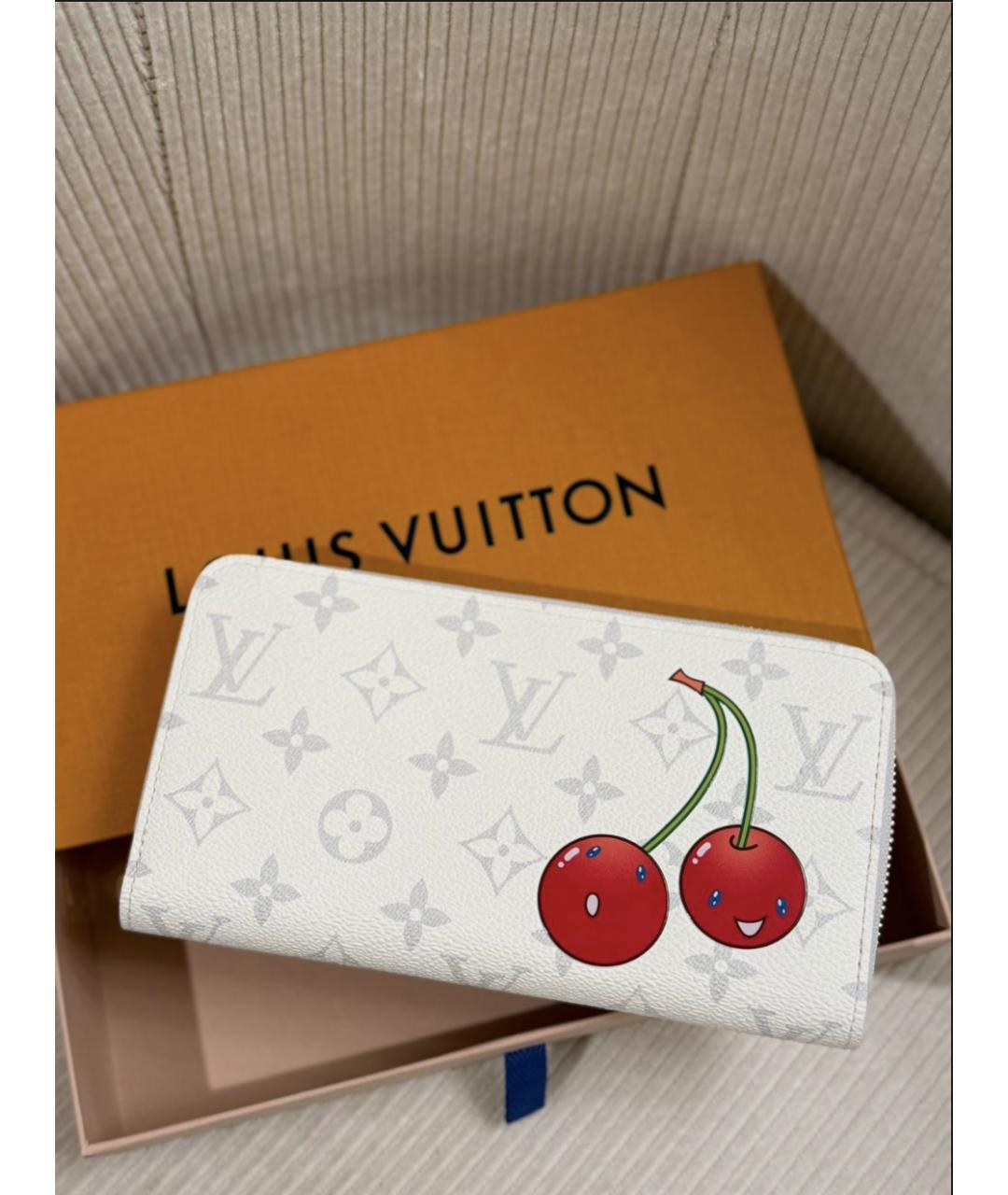 LOUIS VUITTON Белый кожаный кошелек, фото 3