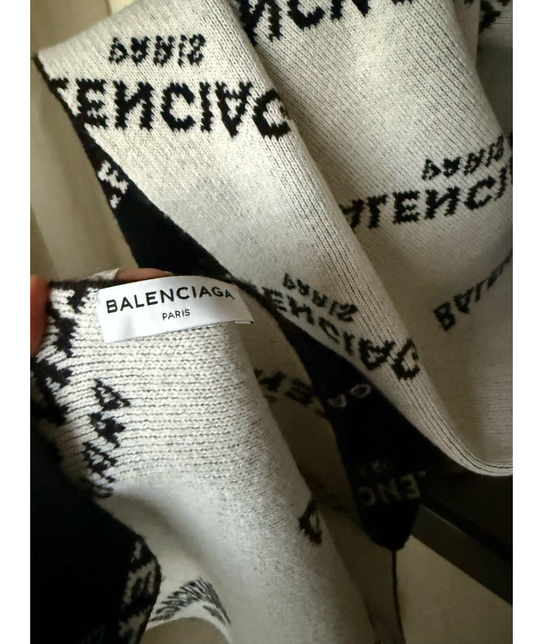 BALENCIAGA Черный шерстяной шарф, фото 3