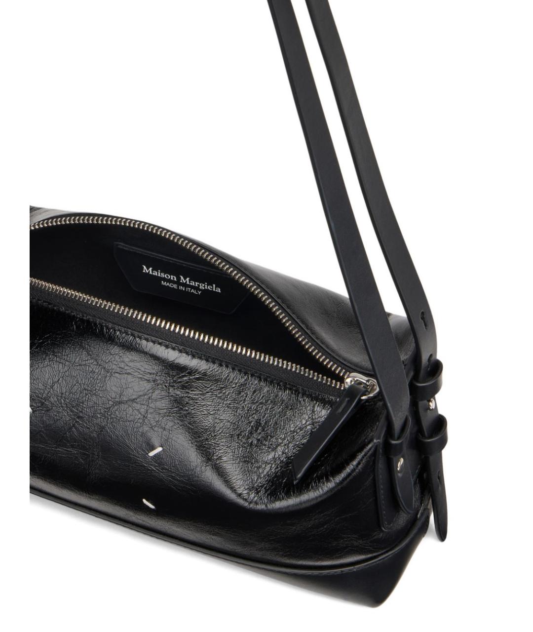 MAISON MARGIELA Черная кожаная сумка с короткими ручками, фото 2