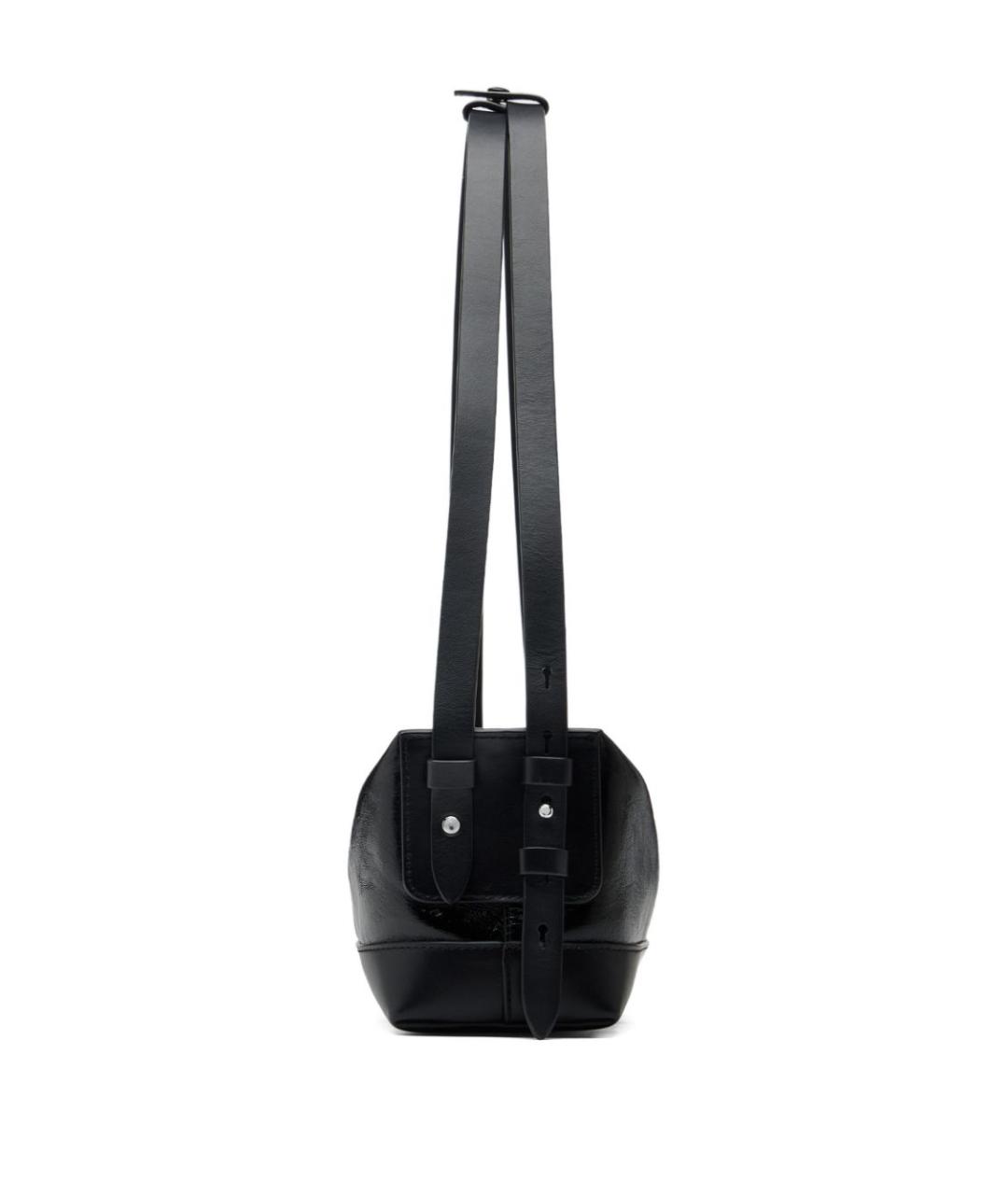 MAISON MARGIELA Черная кожаная сумка с короткими ручками, фото 4