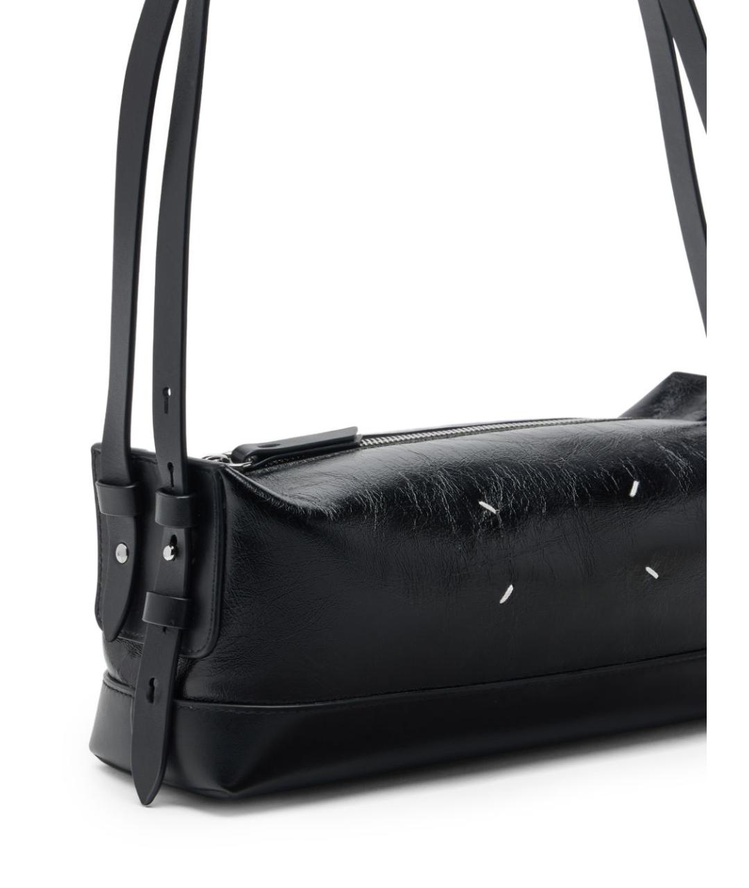 MAISON MARGIELA Черная кожаная сумка с короткими ручками, фото 5
