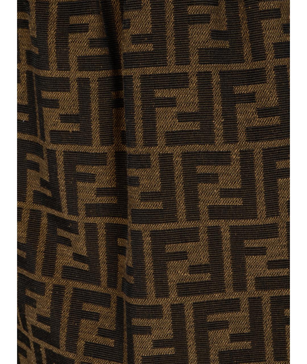 FENDI Коричневые полиэстеровые шорты, фото 3