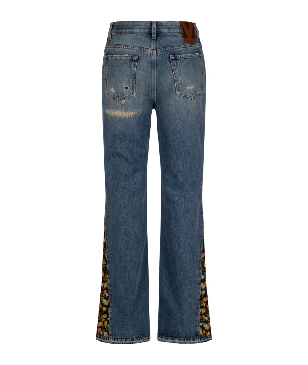 VALENTINO Синие хлопковые джинсы клеш, фото 2