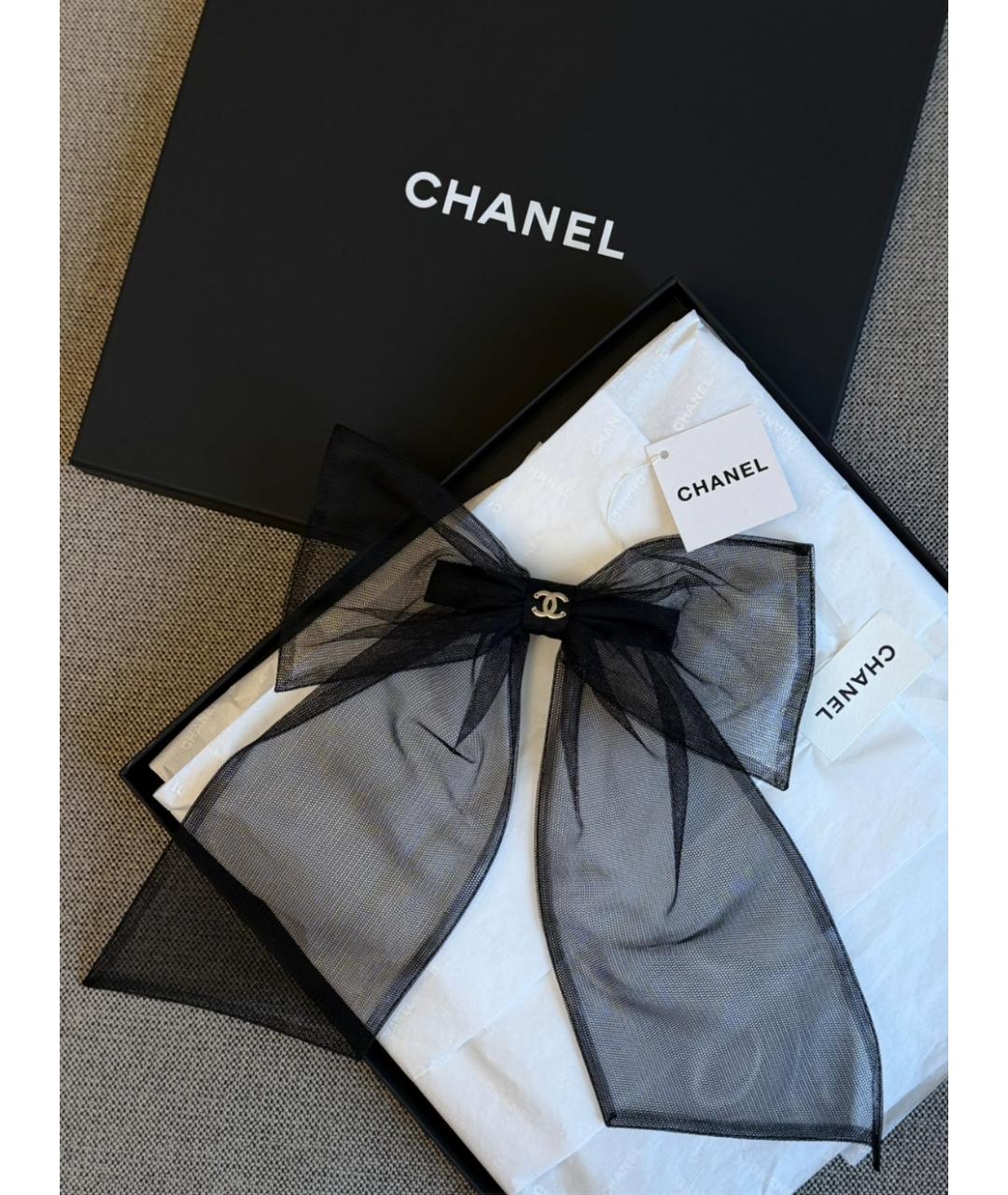 CHANEL Черная заколка, фото 3