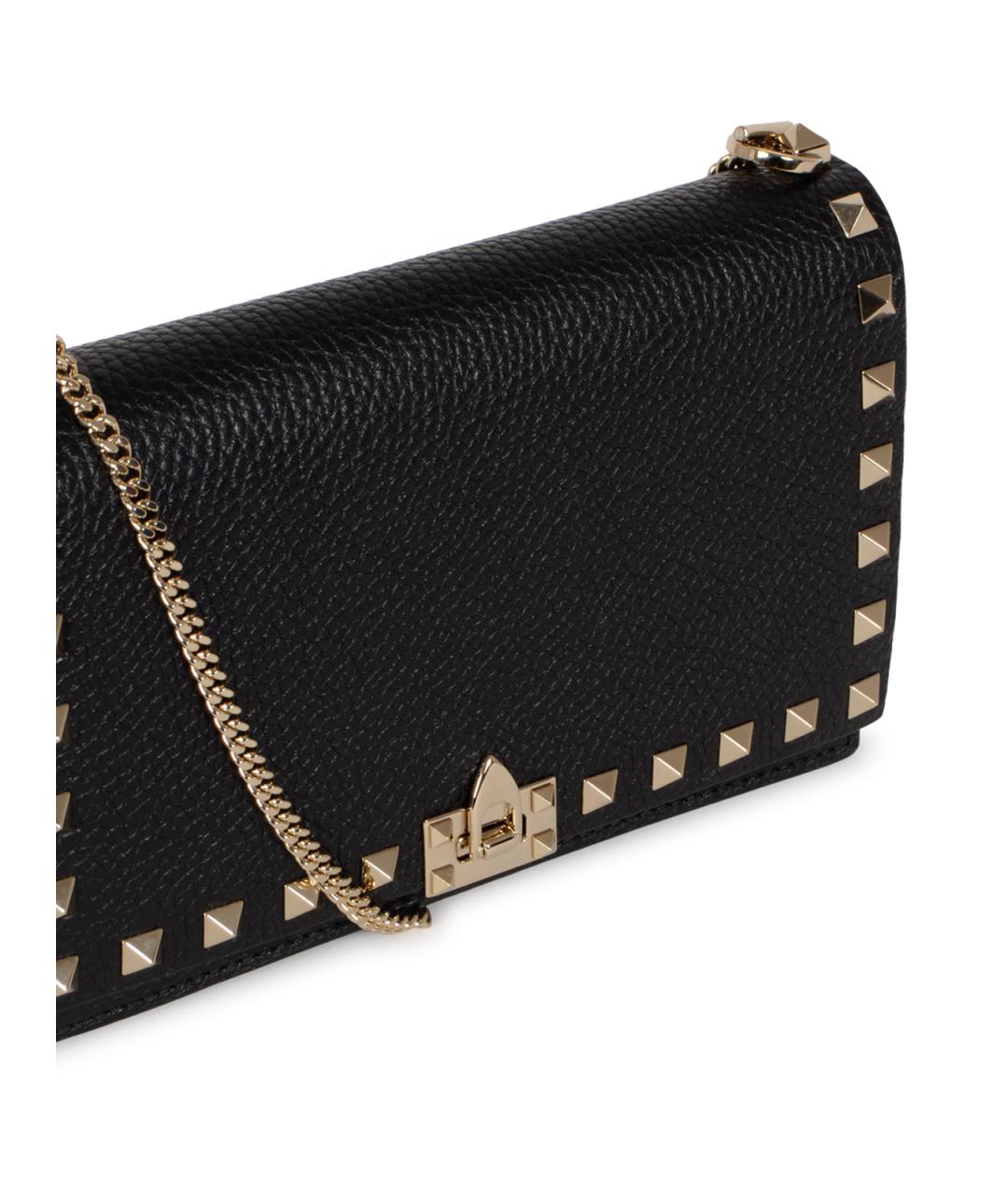 VALENTINO Черная кожаная сумка через плечо, фото 4