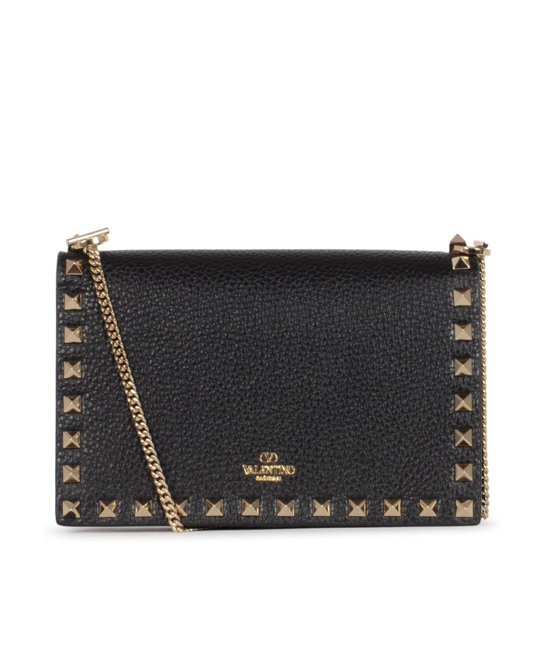 VALENTINO Черная кожаная сумка через плечо, фото 3