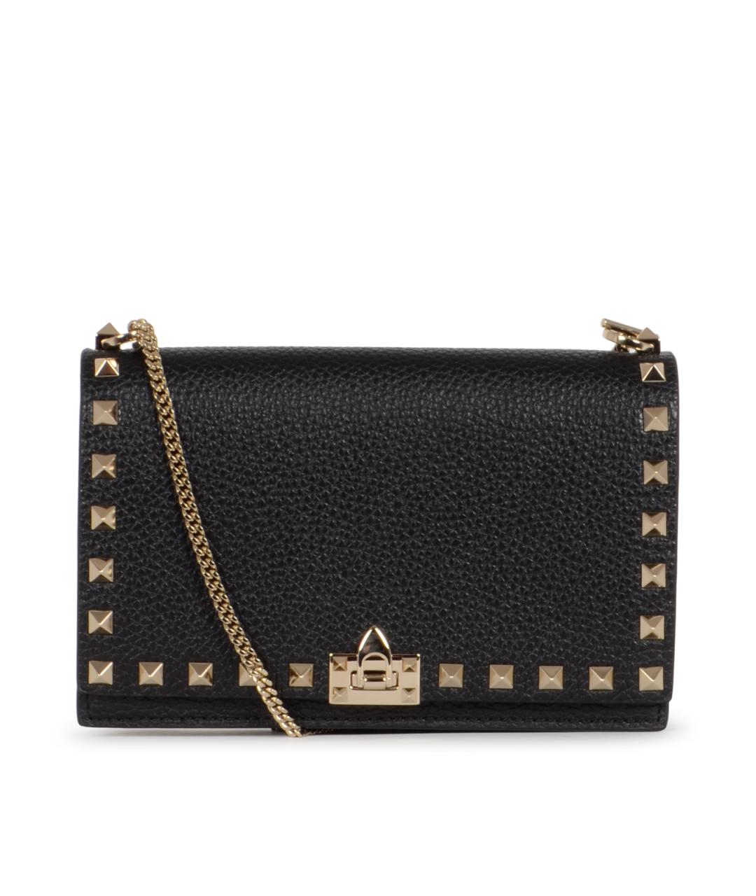 VALENTINO Черная кожаная сумка через плечо, фото 1