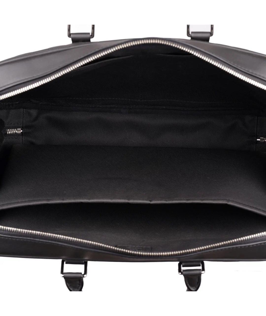 LOUIS VUITTON Черный кожаный портфель, фото 7