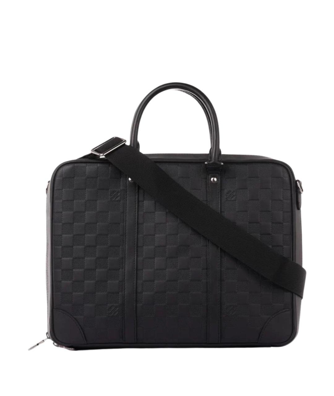 LOUIS VUITTON Черный кожаный портфель, фото 1