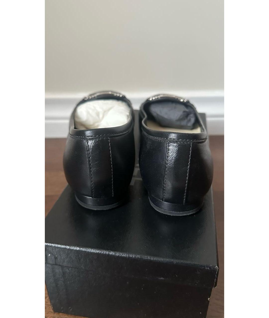 CHANEL Черные кожаные балетки, фото 4