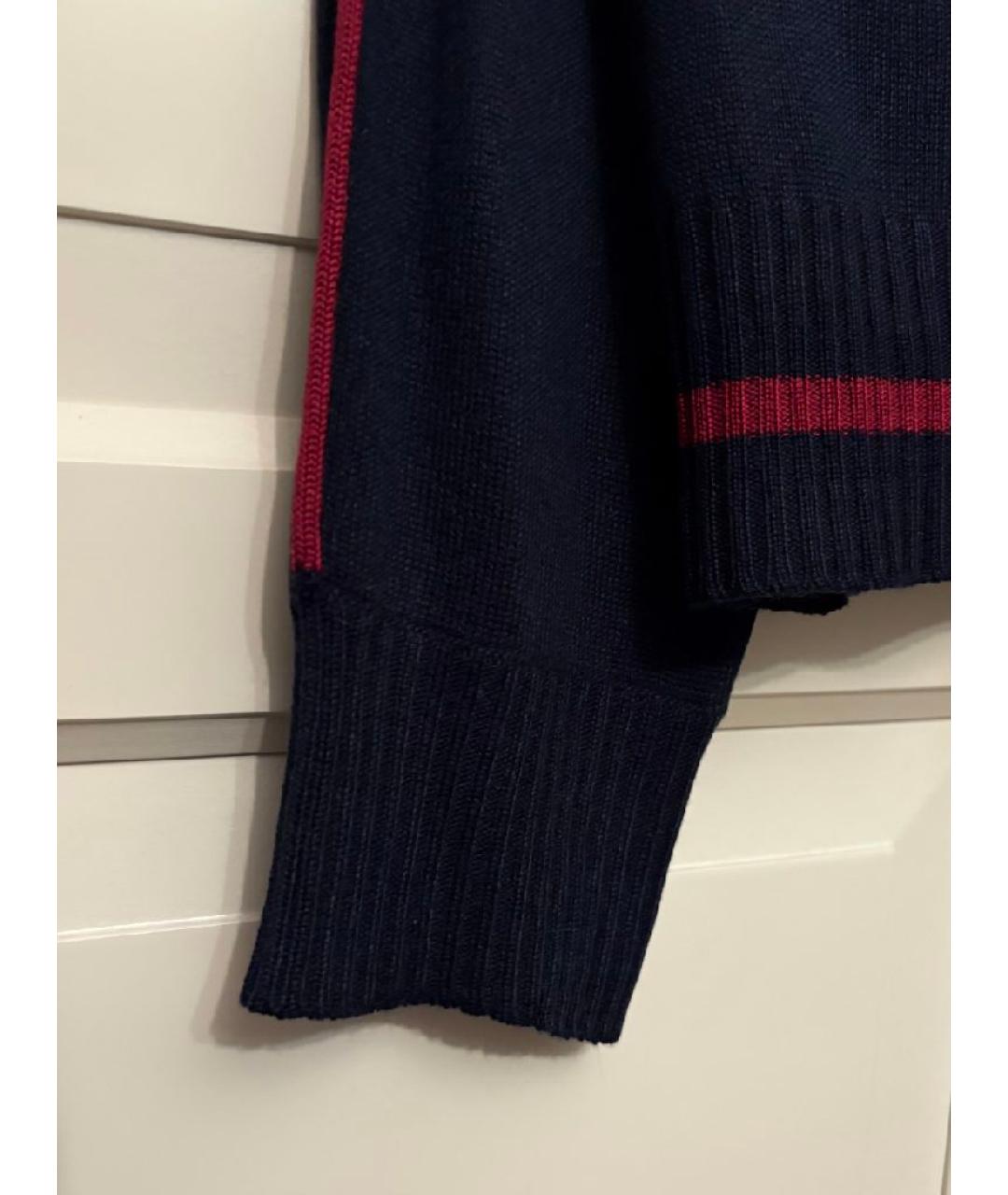 GUCCI Темно-синий шерстяной кардиган, фото 2