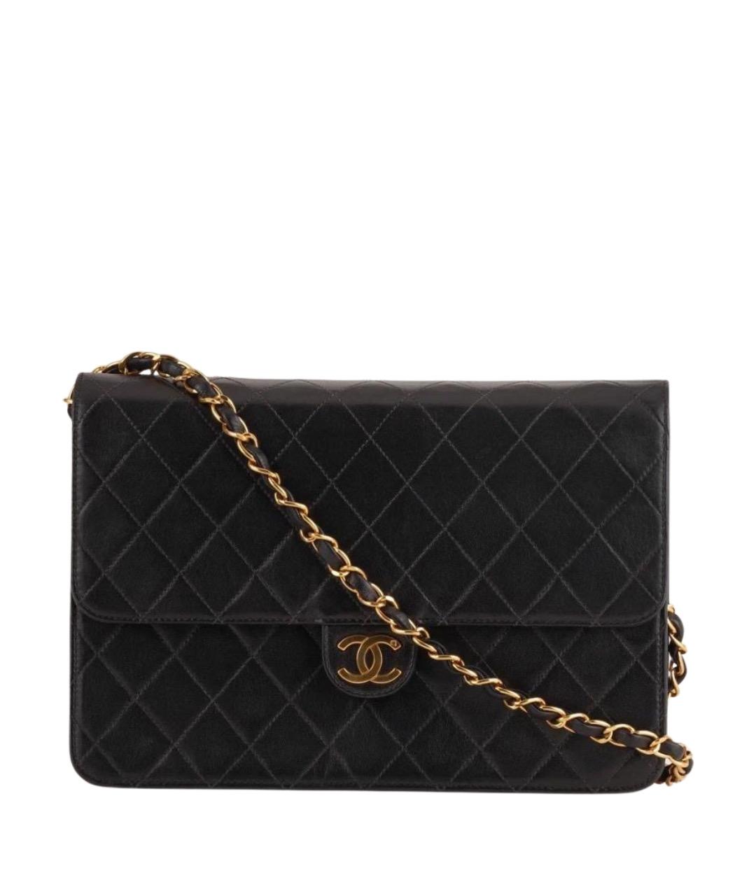 CHANEL Черная кожаная сумка через плечо, фото 1