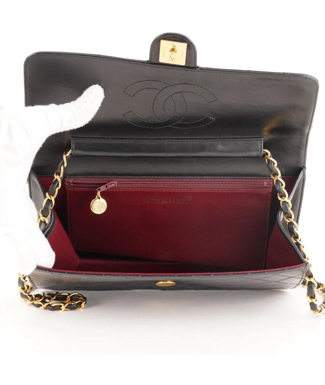 CHANEL Черная кожаная сумка через плечо, фото 7