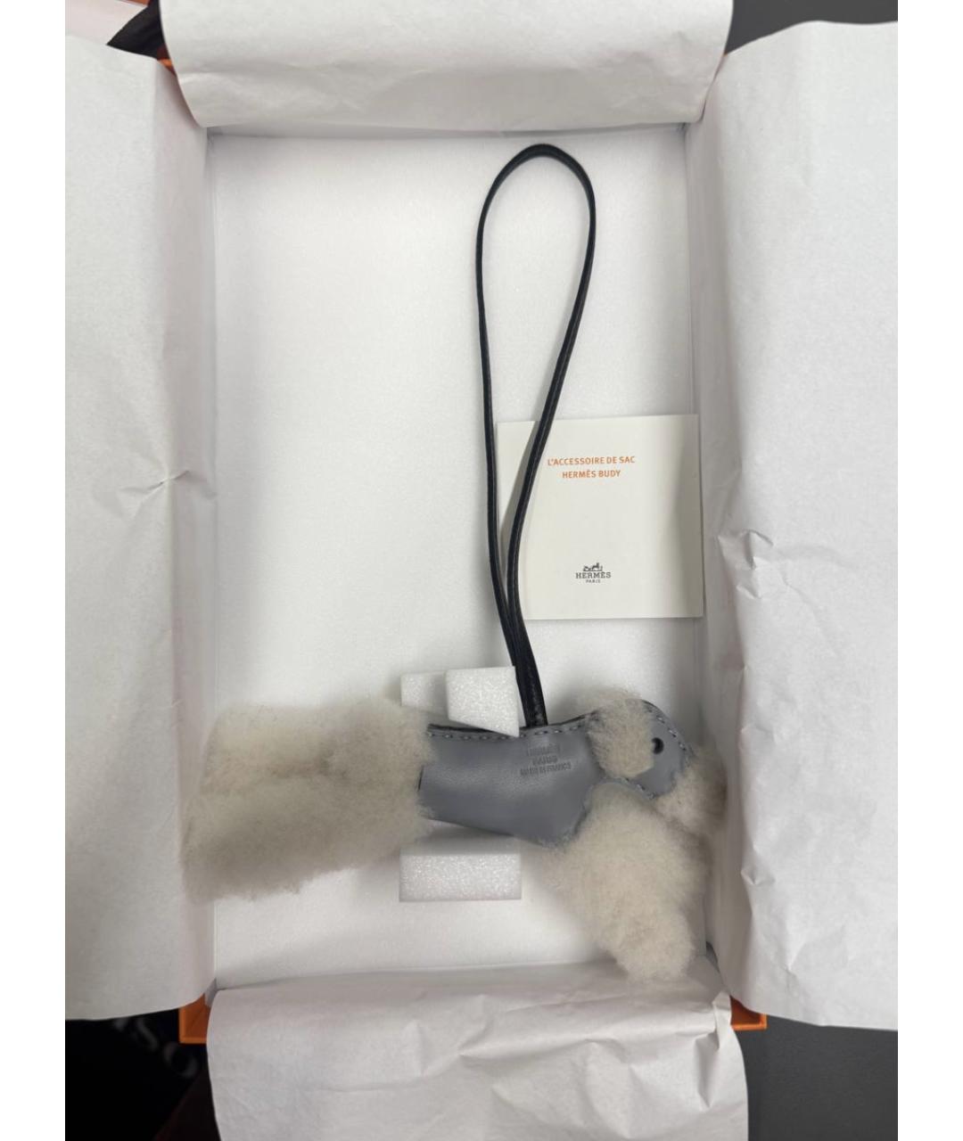 HERMES Серый брелок, фото 2