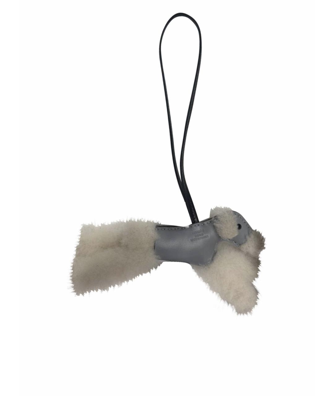 HERMES Серый брелок, фото 1