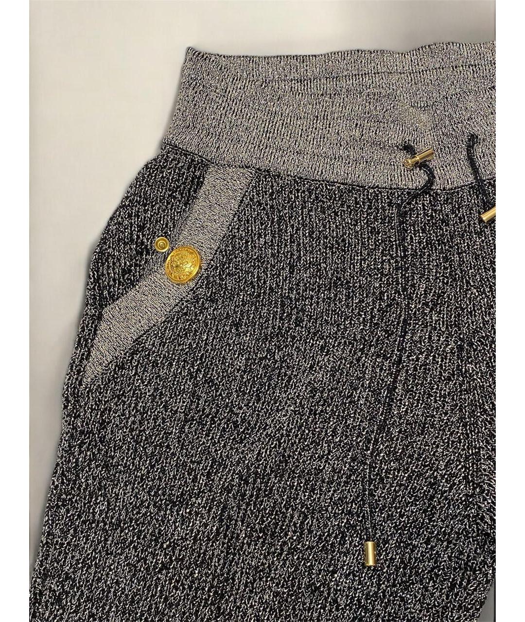 BALMAIN Серые хлопковые брюки широкие, фото 5