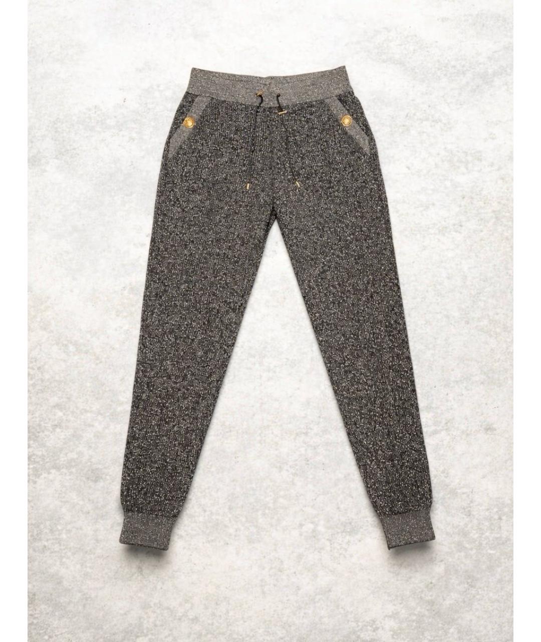 BALMAIN Серые хлопковые брюки широкие, фото 7