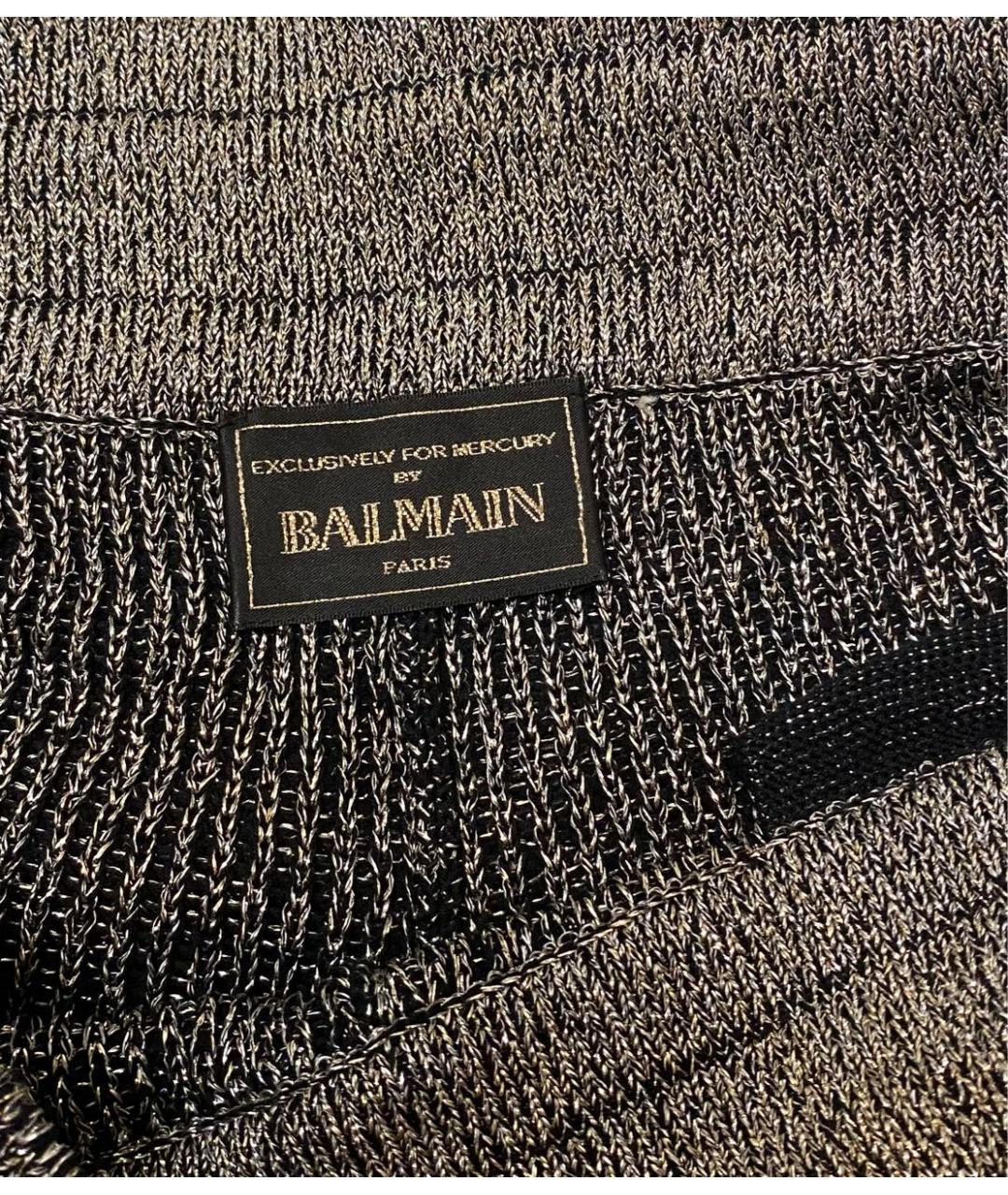 BALMAIN Серые хлопковые брюки широкие, фото 3