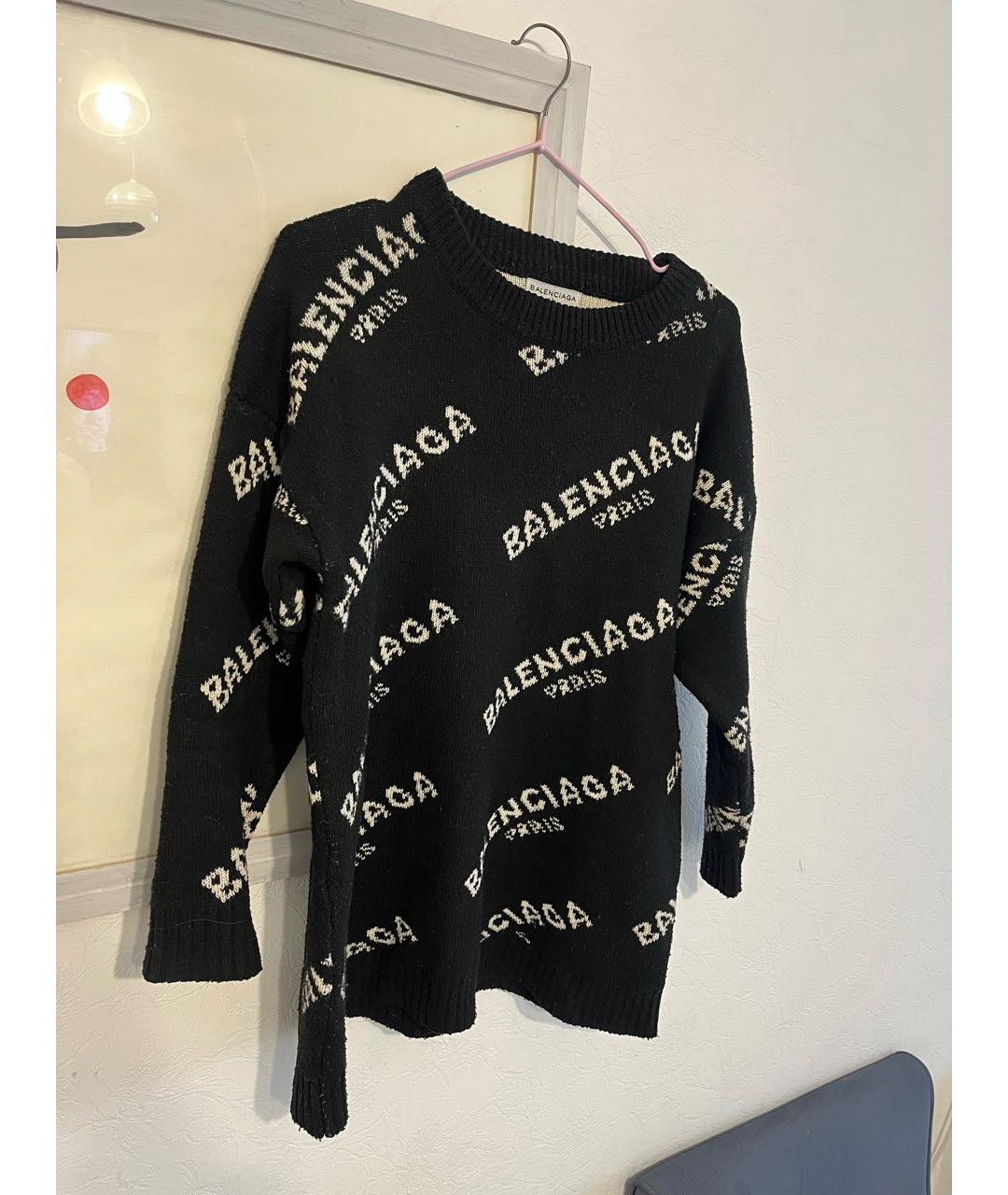 BALENCIAGA Черный хлопковый джемпер / свитер, фото 8