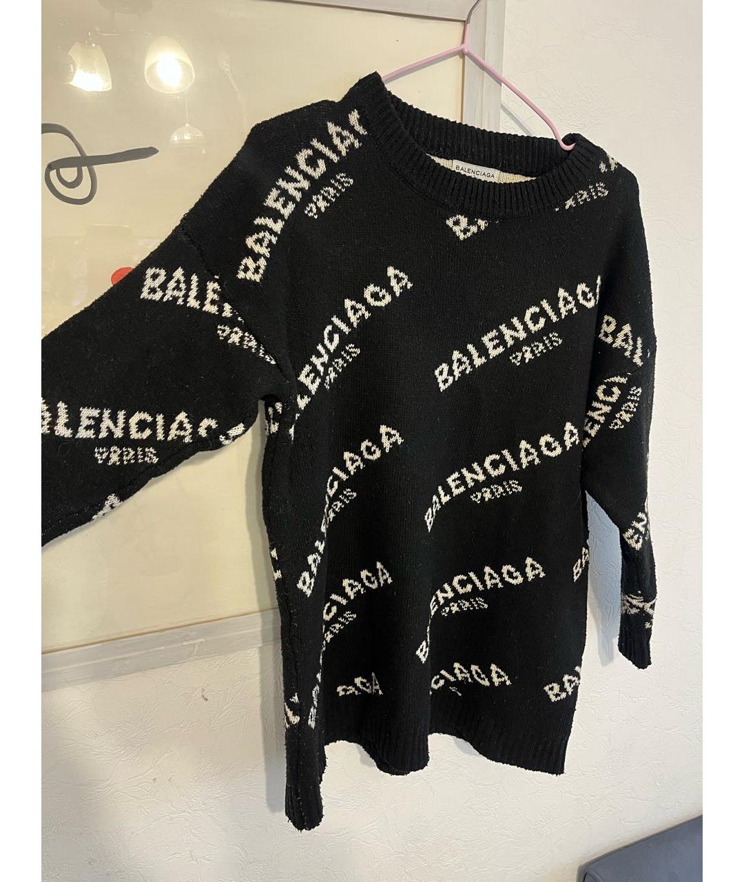 BALENCIAGA Черный хлопковый джемпер / свитер, фото 2
