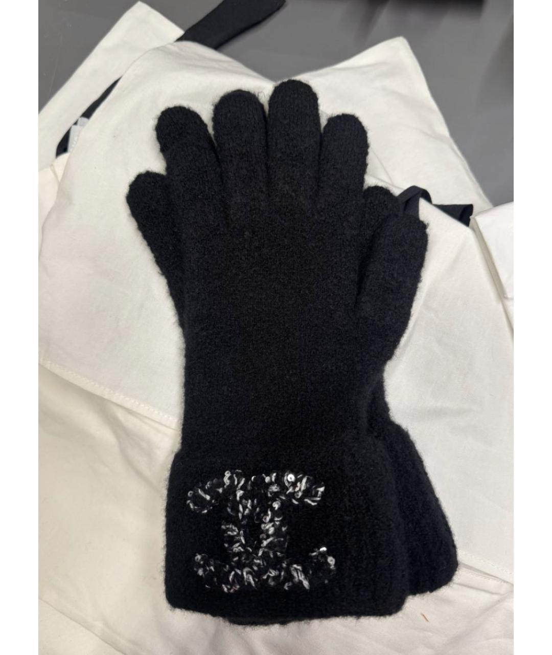 CHANEL Черные кашемировые перчатки, фото 2