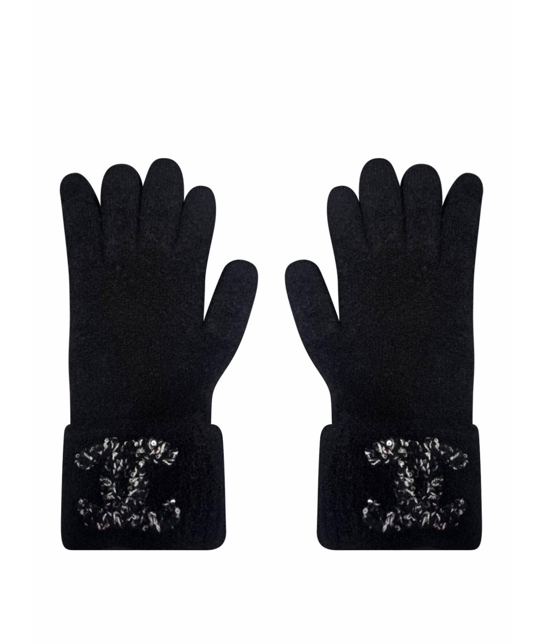 CHANEL Черные кашемировые перчатки, фото 1