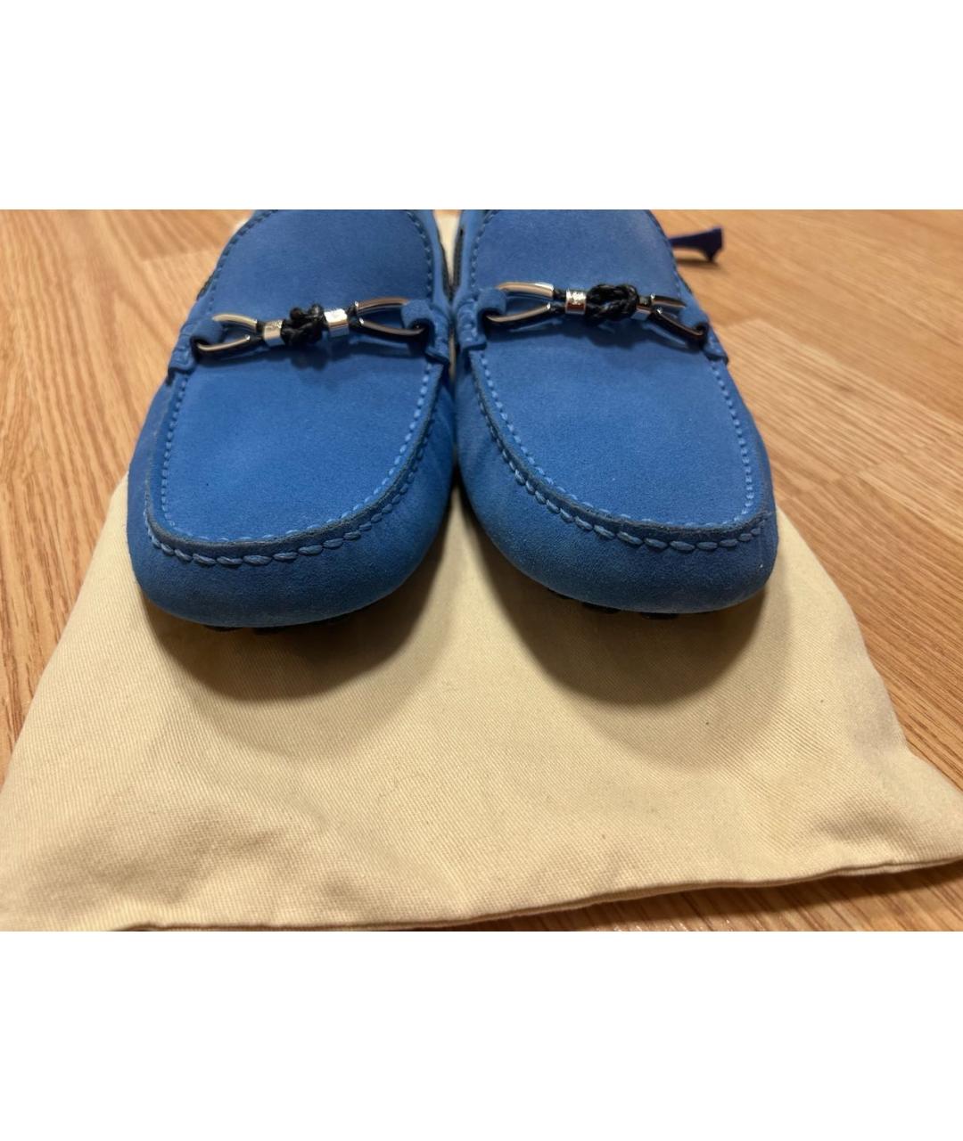 LOUIS VUITTON Синие замшевые мокасины, фото 3