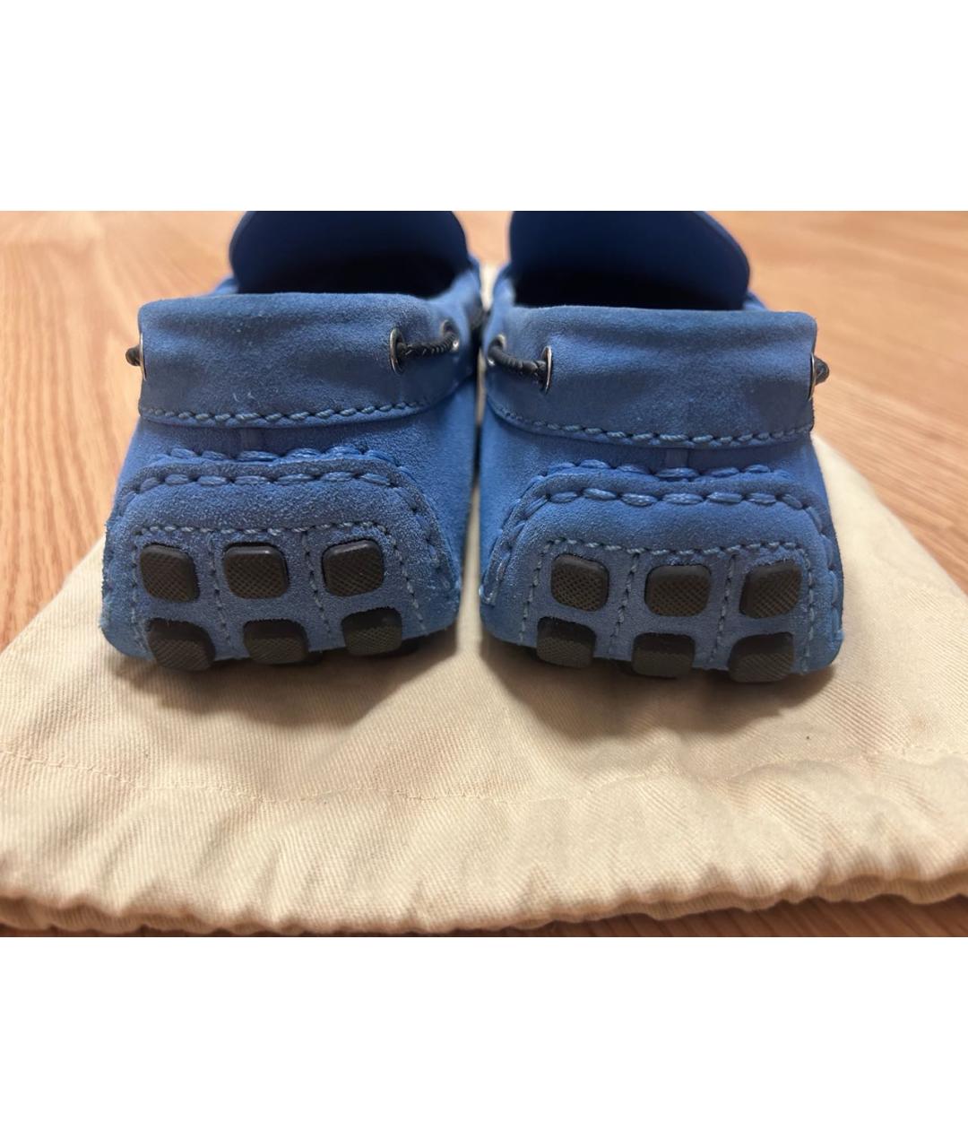 LOUIS VUITTON Синие замшевые мокасины, фото 4