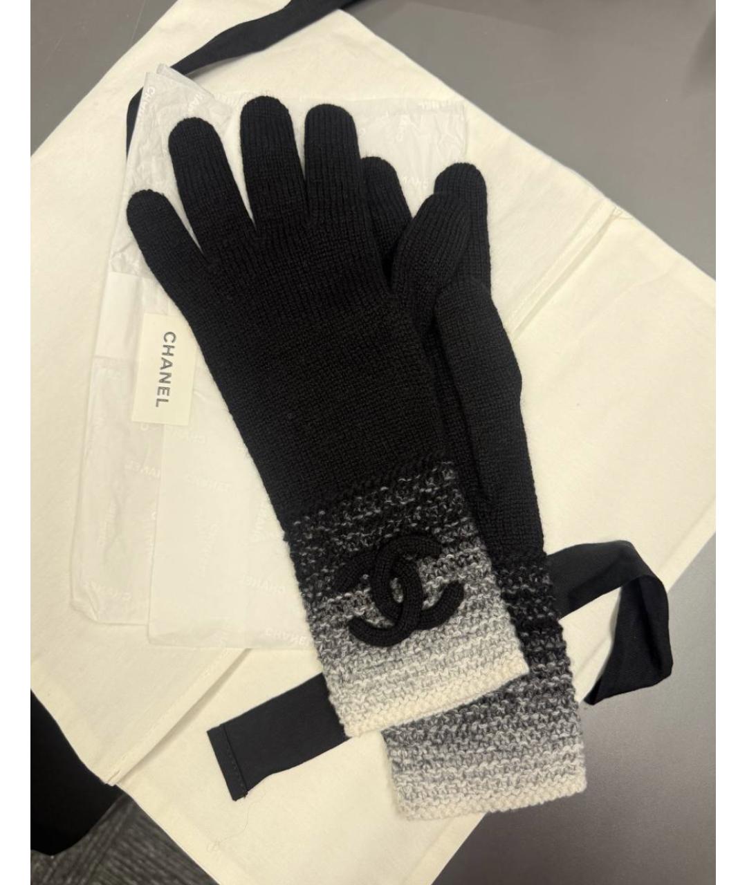 CHANEL Черные кашемировые перчатки, фото 2