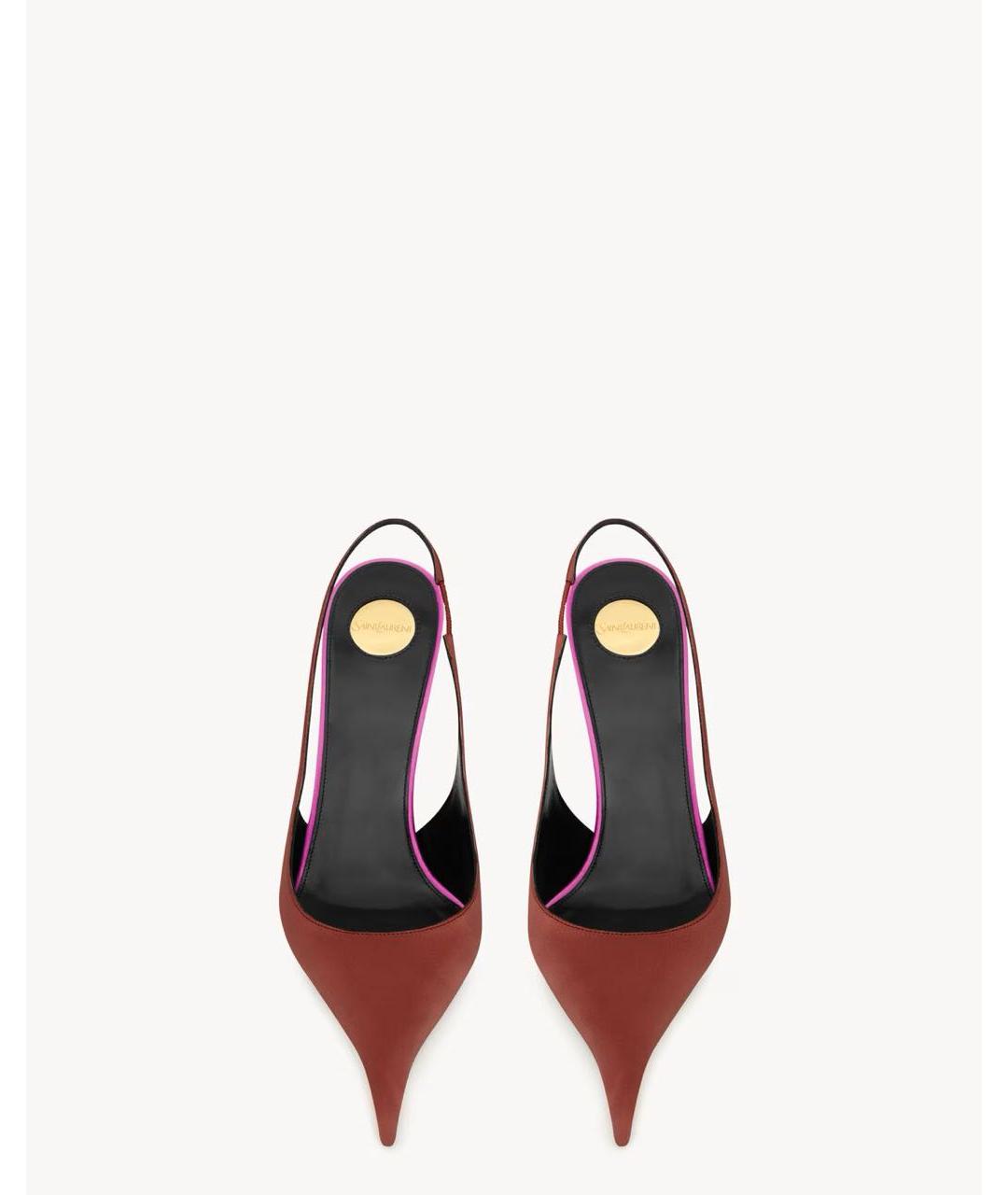 SAINT LAURENT Бордовые туфли, фото 2