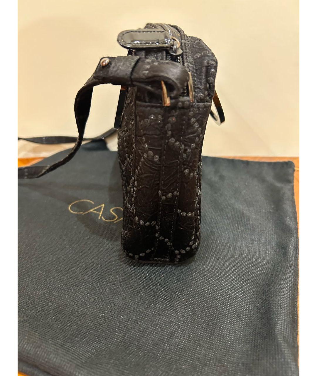CASADEI Черная тканевая сумка с короткими ручками, фото 3