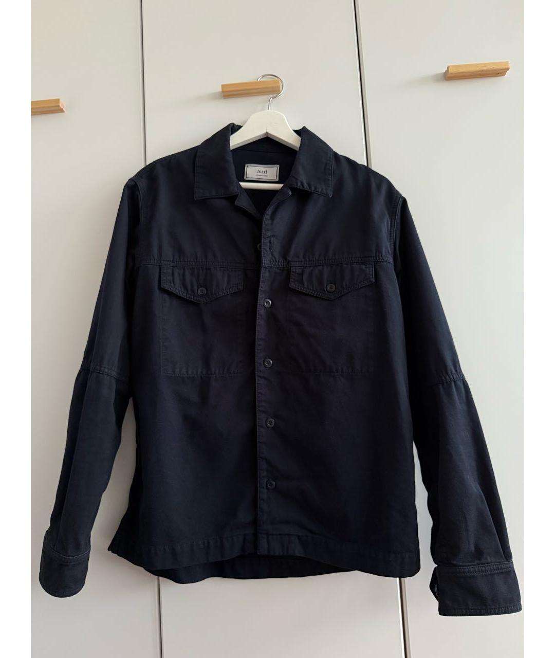 Ami Paris Темно-синяя деним рубашка, фото 2
