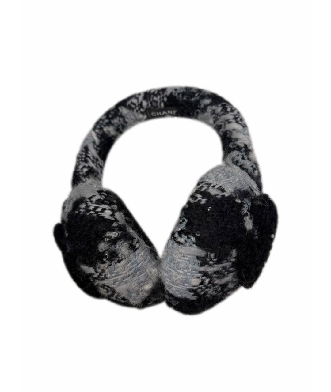 CHANEL Черные шерстяные наушники, фото 1
