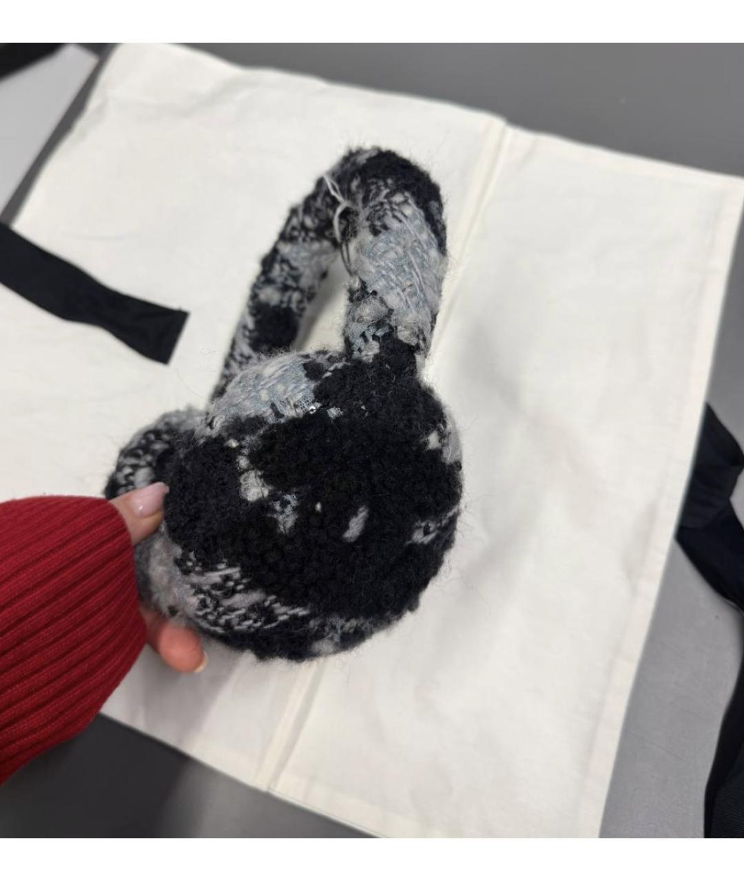 CHANEL Черные шерстяные наушники, фото 2