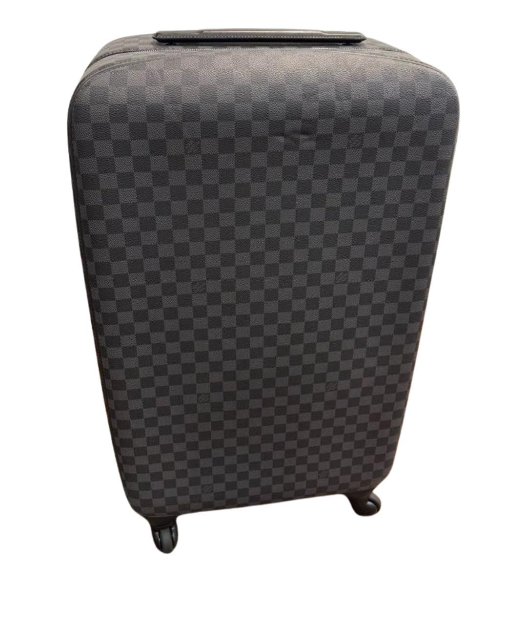 LOUIS VUITTON Черный кожаный чемодан, фото 1