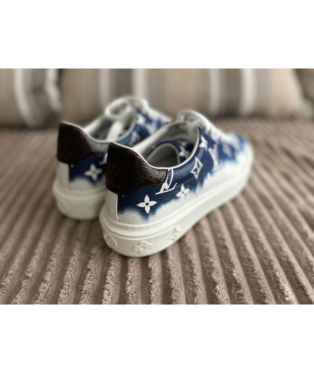 LOUIS VUITTON Бирюзовые кожаные кеды, фото 3