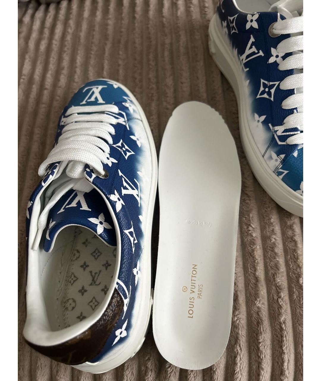 LOUIS VUITTON Бирюзовые кожаные кеды, фото 6