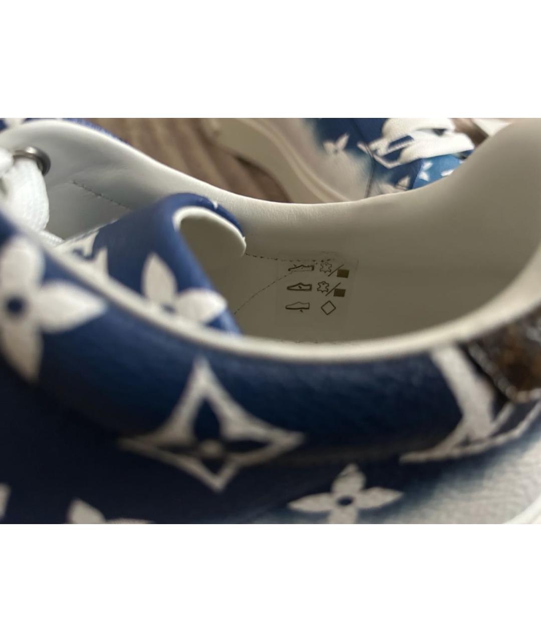 LOUIS VUITTON Бирюзовые кожаные кеды, фото 8