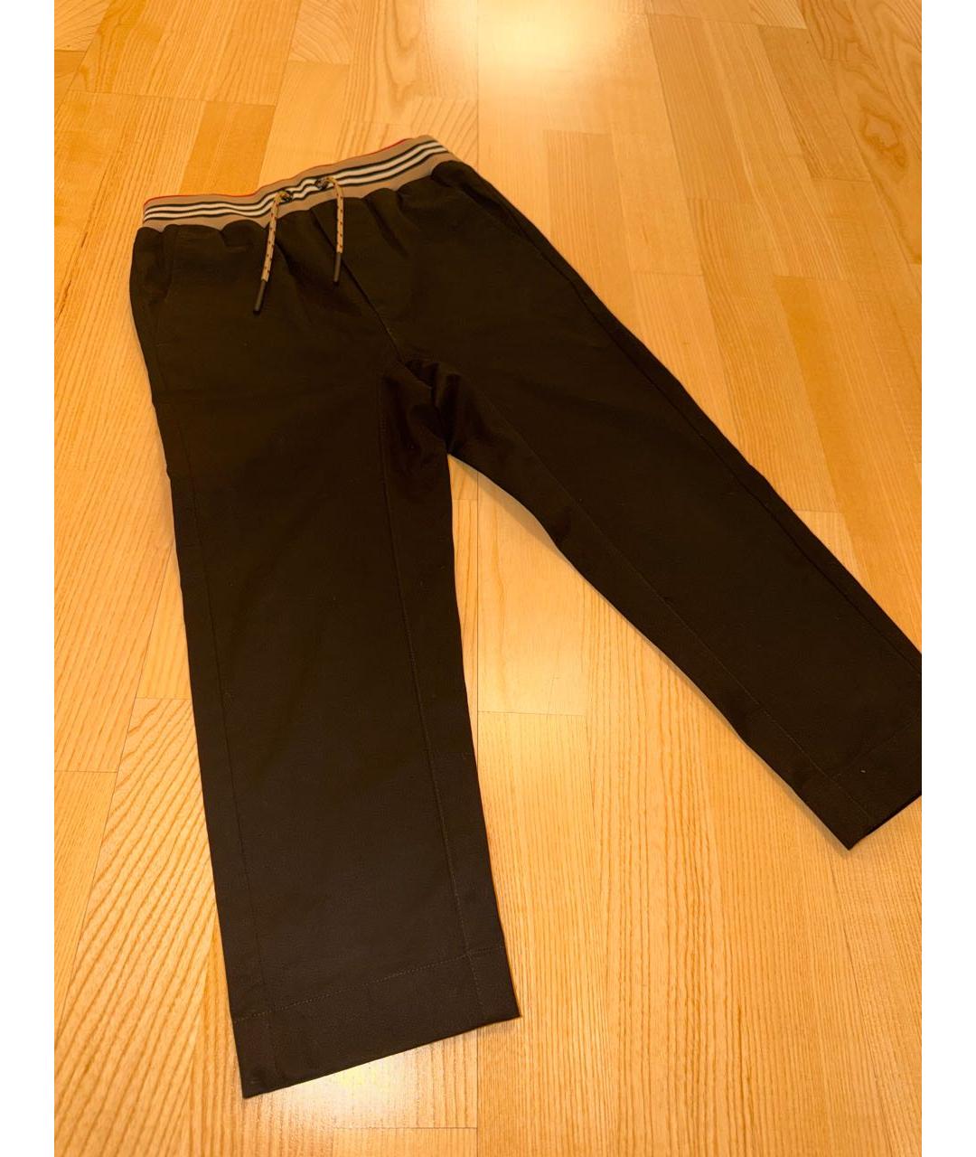 BURBERRY Черные хлопковые брюки и шорты, фото 2