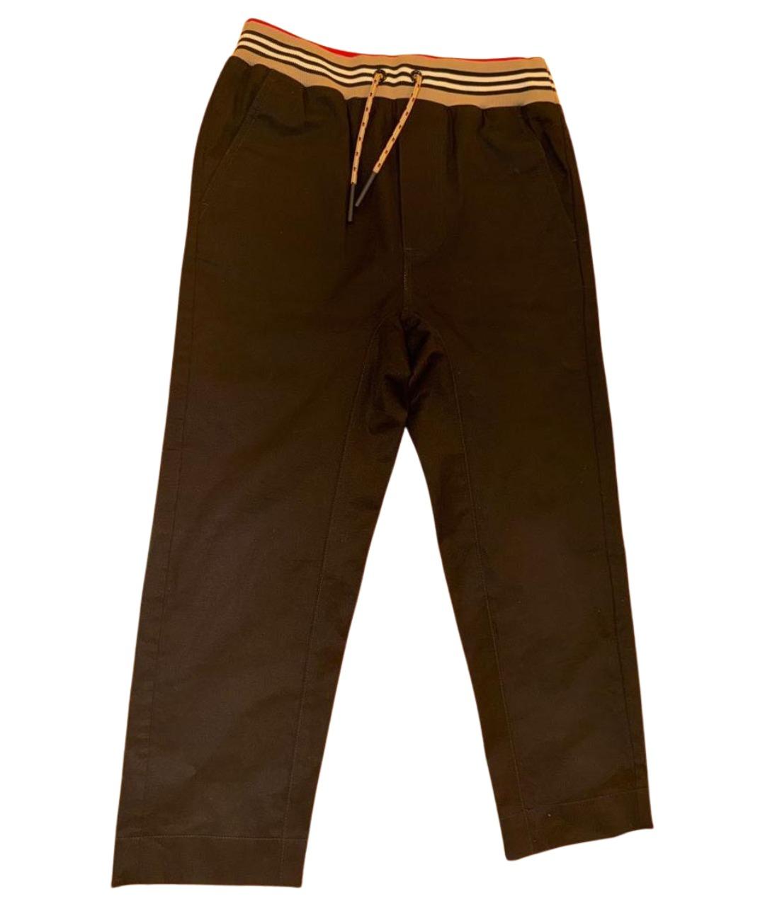 BURBERRY Черные хлопковые брюки и шорты, фото 1