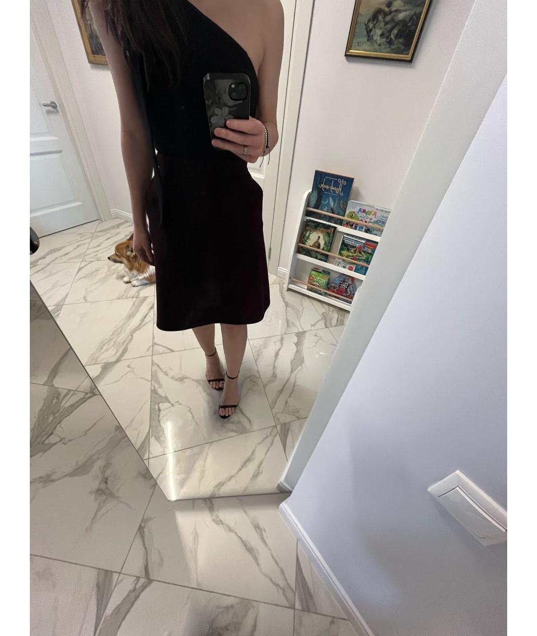 VALENTINO Бордовая шерстяная юбка миди, фото 5