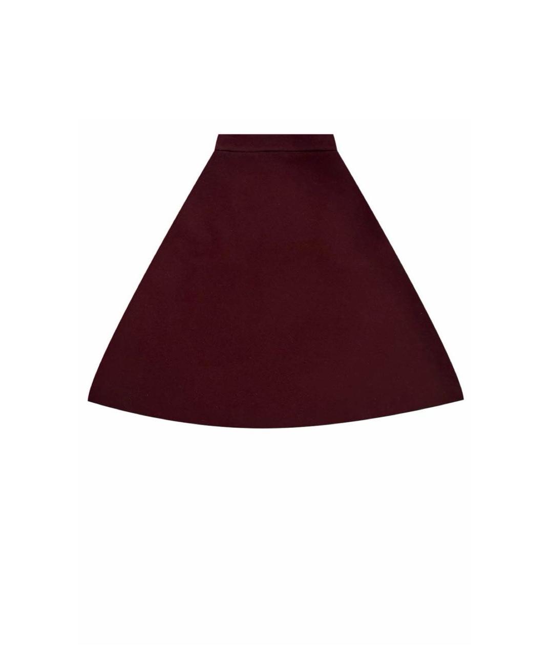 VALENTINO Бордовая шерстяная юбка миди, фото 6