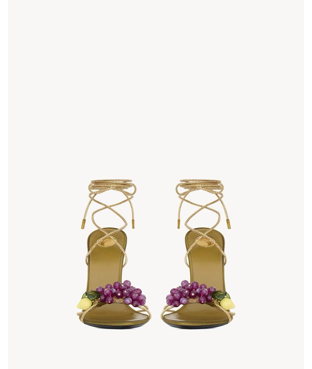 SAINT LAURENT Золотые туфли, фото 3