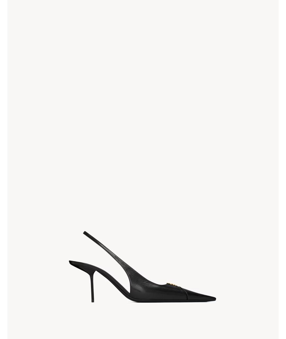 SAINT LAURENT Черные кожаные туфли, фото 4