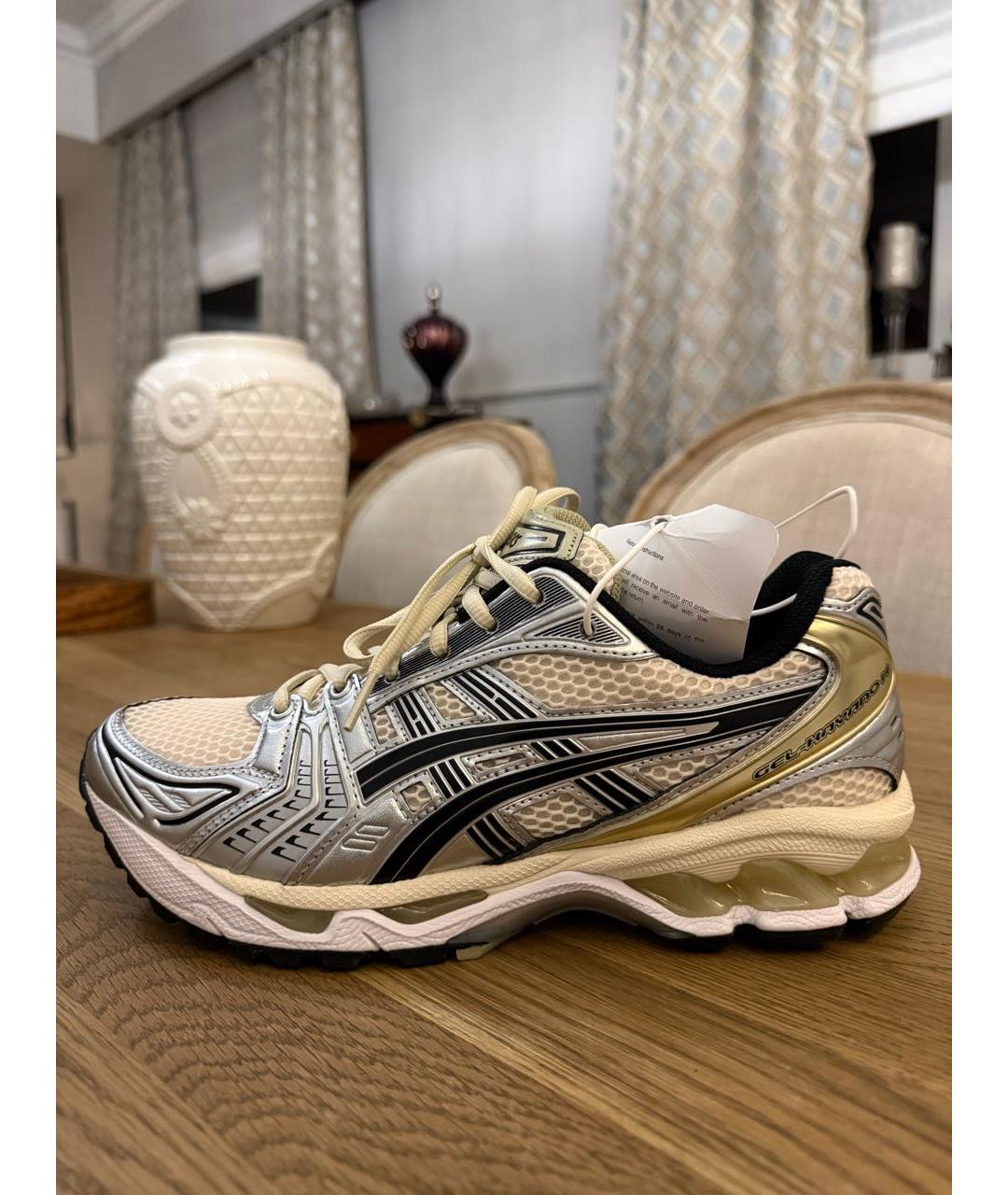 ASICS Бежевые текстильные кроссовки, фото 6