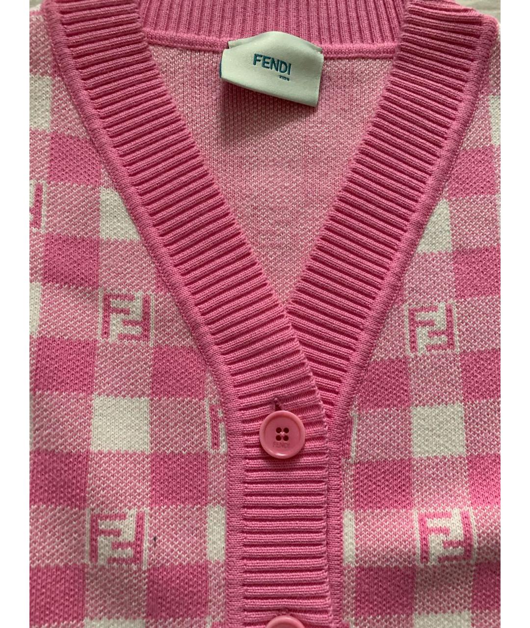 FENDI Розовый хлопковый жакет / жилет, фото 3